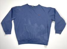 Vintage Polo Ralph Lauren Mens Crewneck Sweatshirt Blue Sz XL Pony USA Flawed