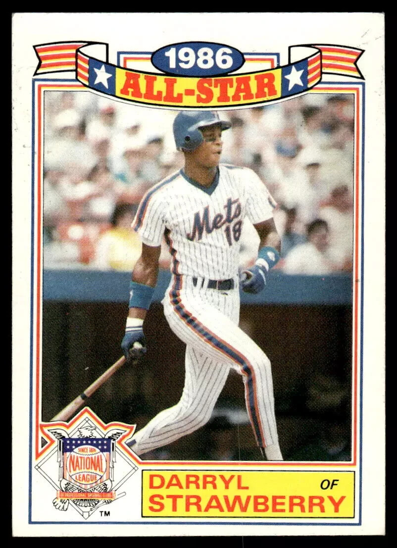1987 Topps Glossy All-Stars #8 Darryl Strawberry Mets Insert