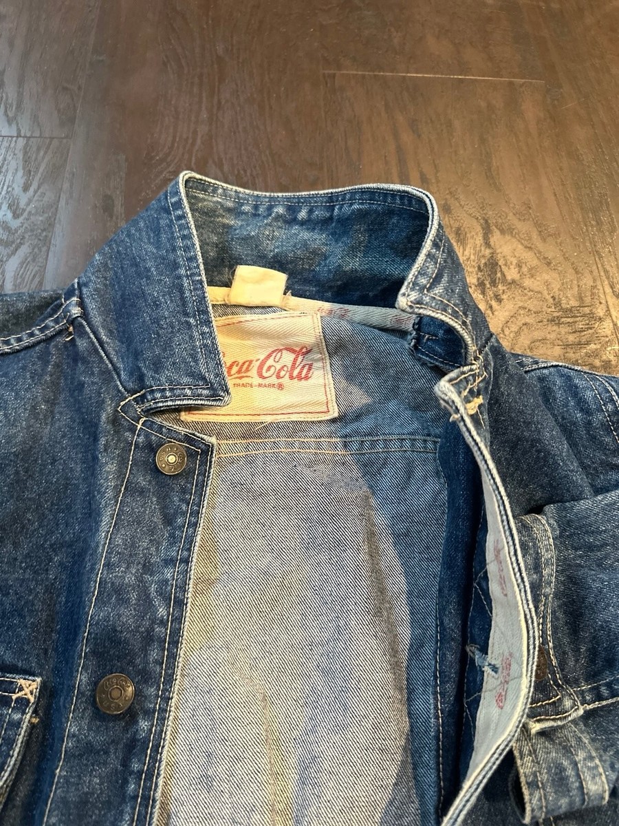 Coca-Cola Denim Trucker Jacket With Logo Buttons & Branding