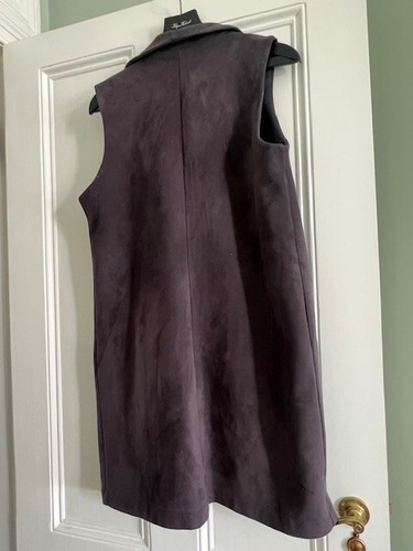 Stunning grey faux suede waistcoat jacket L - VGC - Picture 9 of 9