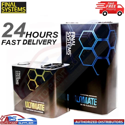 FINAL SYSTEMS ULTIMATE 2K HS CLEAR COAT LACQUER KIT 7.5LTR-SUPER RAPID HARDENER