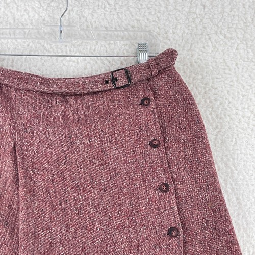 Anthropologie A-Linien-Rock Damengröße 10 rot Tweed Wolle Seide Mischung hergestellt in Italien - Bild 2 von 12