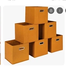 Household Essentials 11" Set of 6 Storage Bins Terracotta New