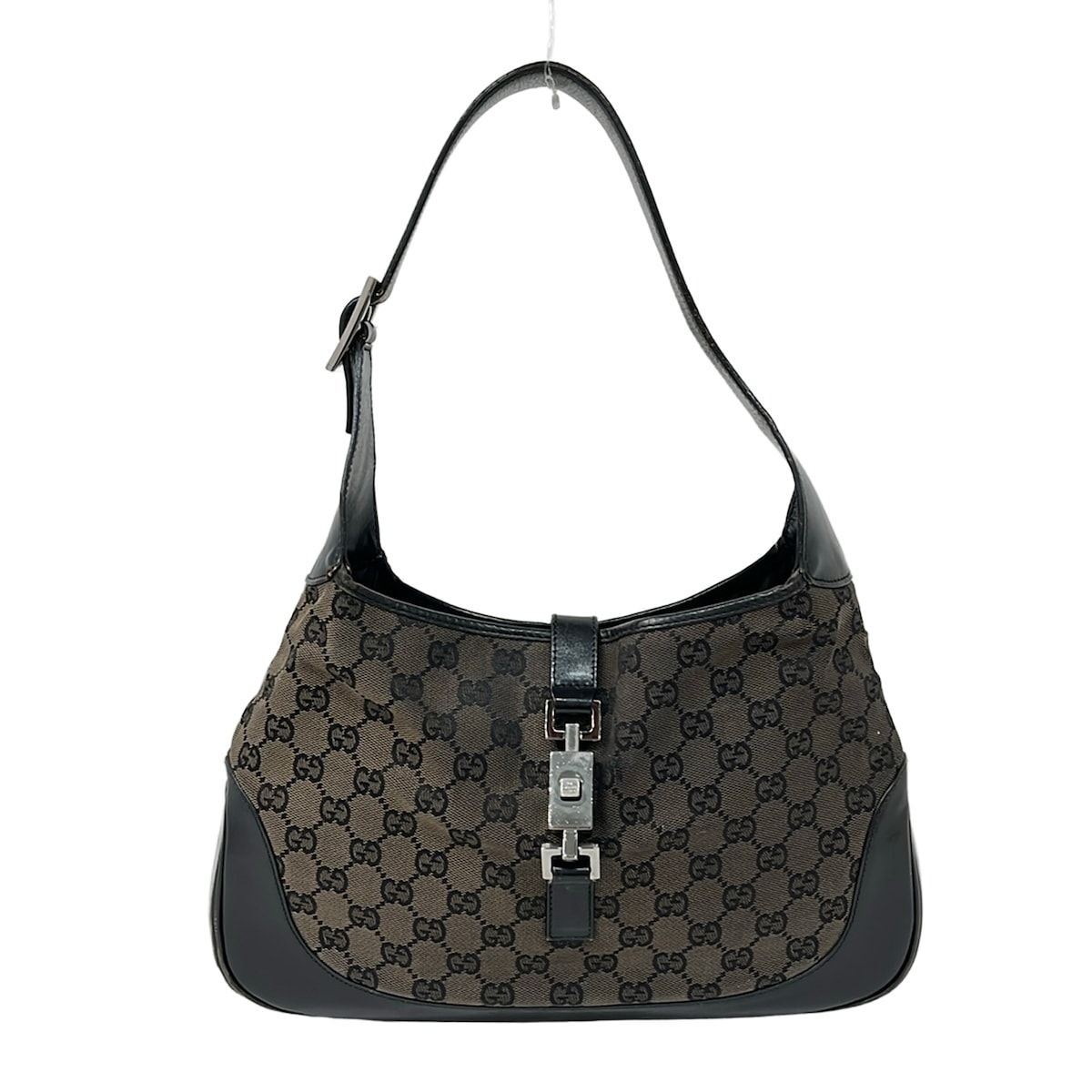 GUCCI Shoulder bag Jackie Jacquard leather Black Authentic From Japan