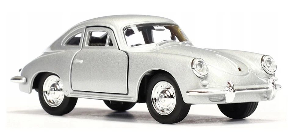 Welly Porsche 356 B argento metallizzato scala 1:34 1:39 auto pressofusa da... - Immagine 3 di 4