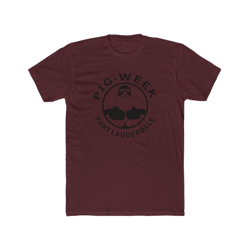 Pig-Week Fort Lauderdale Leather Uniform Gay Bar Men's Cotton Crew Tee Florida - Picture 10 of 11