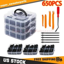 650X Car Retainer Auto Fasteners Push Trim Plastic Clips Pin Rivet Bumper Kit US