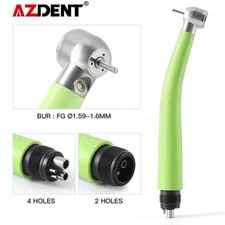 AZDENT Dental Plastic E-generator LED High Speed Handpiece 3 Spray 2/4Hole Green