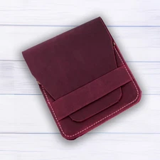 Leather Manicure Set Case Grooming Kit Organizer (Burgundy) Burgundy