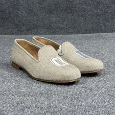 Stubbs & Wootton Shoes Mens Size 10 Beige Linen Loafers Smoking Spain Slippers