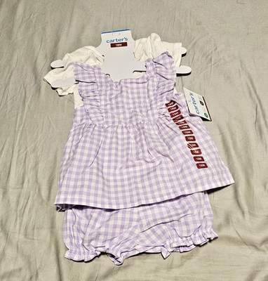 Carters 3 Peice suit Purple & White Size 18M