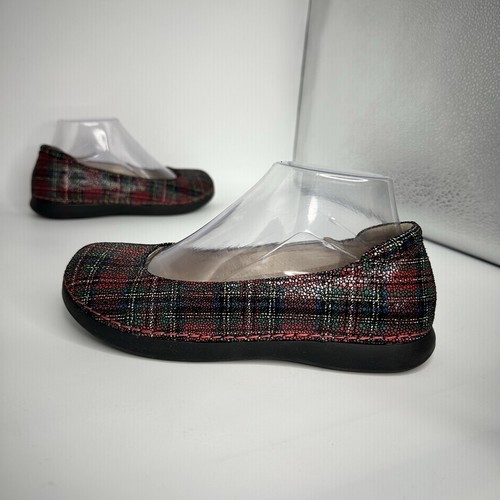 Alegria Petal Tartan Red Plaid Pattern Ballet Women 6.5 US Slip On - Picture 2 of 10
