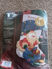 Vintage 2006 Bucilla Snow Santa Felt Stocking 85317 New