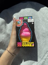 PINK NeeDoh NICE CREAM CONE Ice Cream Squishy Toy 2026 NEE DOH Stress Ball NEW  