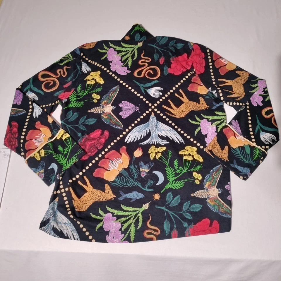 Top Pijama Floral Rosa de Weerd Anthropologie Polilla Celestial XL Negro Foto 2 de 4