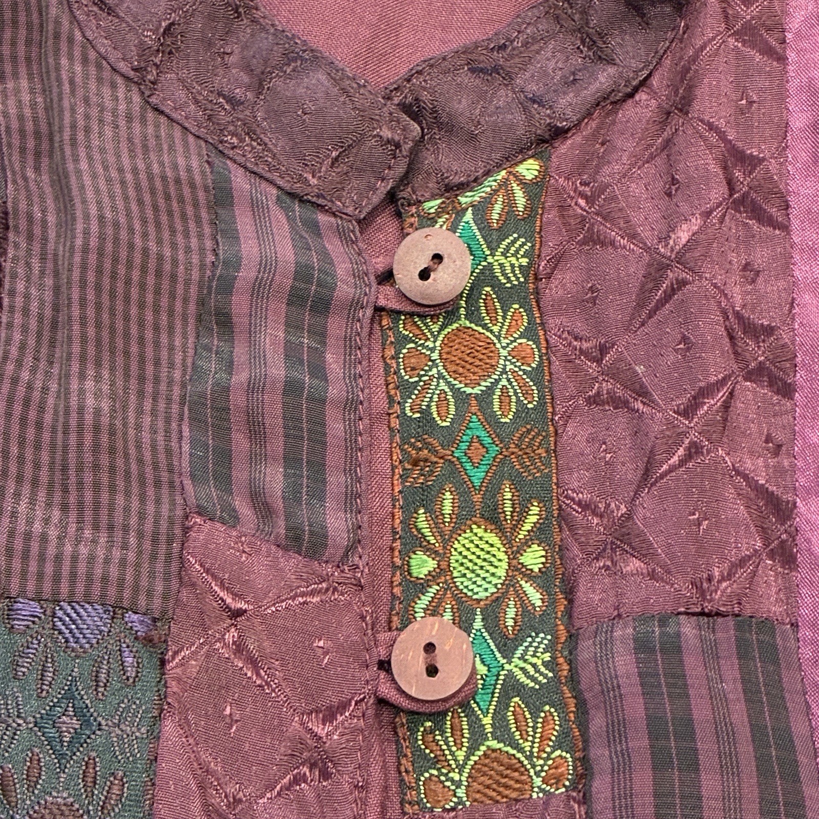 Anu Womens Purple Boho Patchwork Jacket Embroider… - image 8