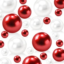 255Pcs Red&White Vase Filler Beads for Centerpieces Christmas Decorations, No...