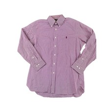 Men  s Ralph Lauren Sz 16 Easy Care Purple Gingham Long Sleeve Button-Down Shirt