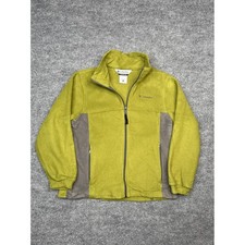 Columbia Boys Full Zip Fleece Jacket Lime Green Gray Size 10/12 Youth Outdoor