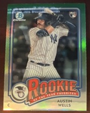 Topps 2024 Bowman Chrome Austin Wells Rookie Favorites ROY-2 RC Yankees