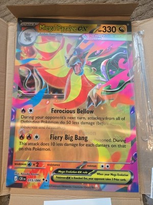Pokemon Chaos Rising Promo Lenticular Sign Mega Pyroar EX & Dragalge EX
