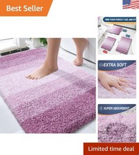 Cozy Microfiber Bath Mat 30x20 - Quick-Dry Striped Design for Stylish Bathrooms