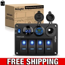 Multi-Function 4 Gang Switch Panel for Boats & Trucks: Waterproof & Easy Install