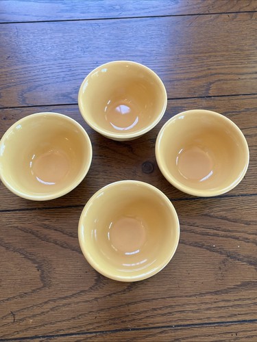 Longaberger Pottery Set of 4 - 4” Butternut Yellow Dessert Berry Bowls - Picture 8 of 8