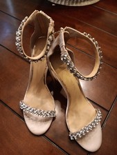 Jewel Badgley Mischka Size 10 Mayra Ankle Strap Evening Shoe