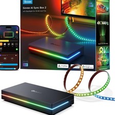 HDMI 2.1 Sync Box AI Kit mit TV Hintergrundbeleuchtung 8K 4K 144Hz RGBIC LED