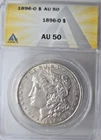 1896-0 US Morgan Silver Dollar ANACS AU50