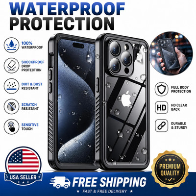 iPhone 15 Pro Waterproof Case Heavy Duty Shockproof Screen Camera Protect