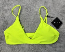 ZAFUL Forever Young Swimsuit Bikini Top Neon Size 6 NWT Removable Padded