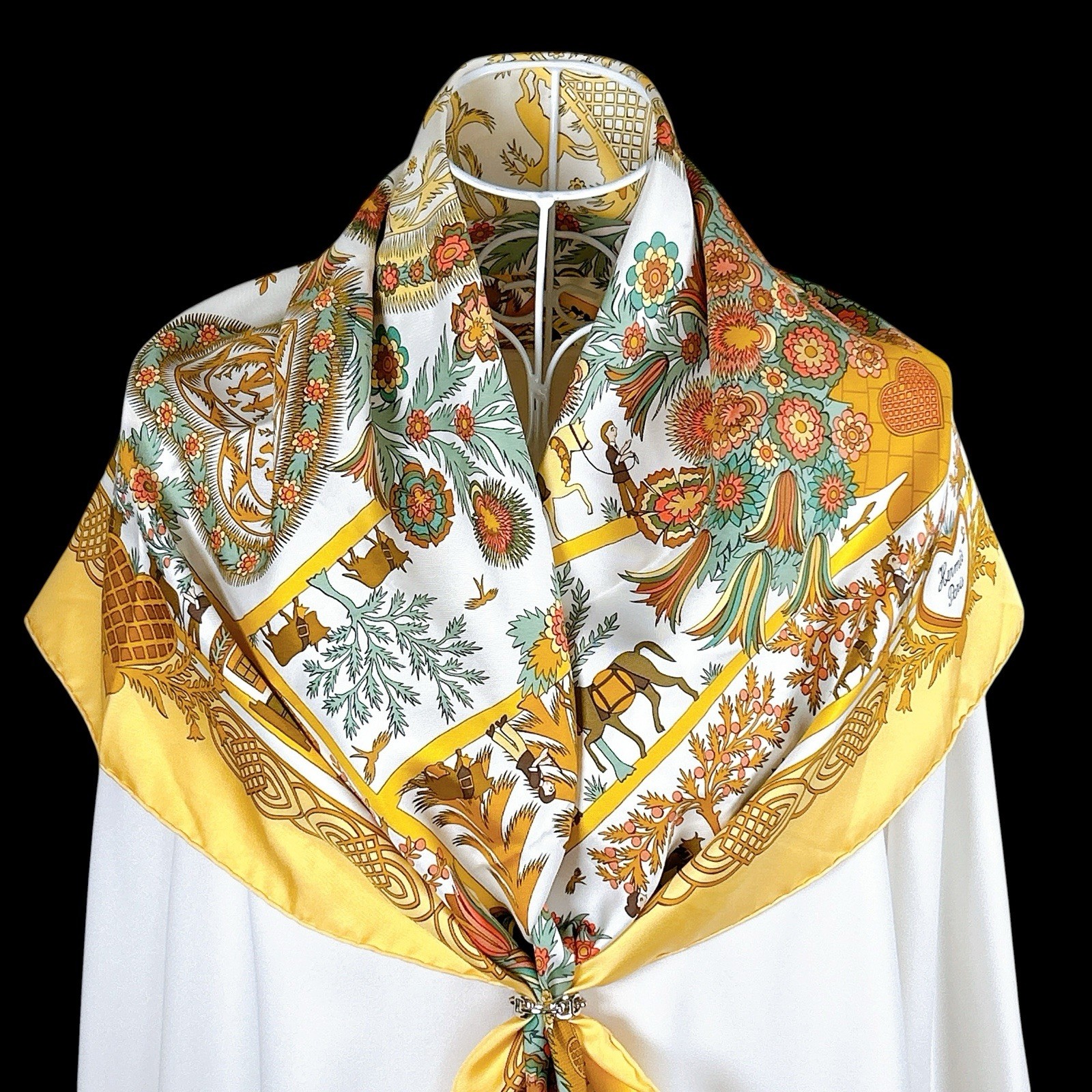 VTG HERMES Carre 90 Silk Scarf 