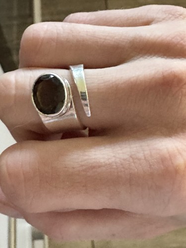Rauchquarz Ring 925er Silber Verstellbar Edelstein Rauchquarz Ring 925er Silber Verstellbar Edelstein