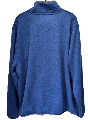 Maglione LL Bean pullover pile uomo 2XL leggermente aderente 1/4 snap blu ottimo! - Foto 2 di 8
