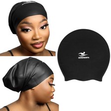 Large Silicone Waterproof Swim Cap Women Girls Long Hair Braids Curls 1 PCS