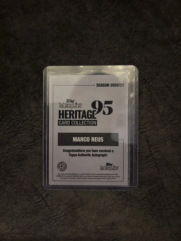 Topps Merlin 95 Heritage Marco Reus Auto Card /10. Borussia Dortmund - Image 2 of 2