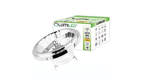 Żarówka LED G53 AR111 15W = 100W 1521lm 3000K Ciepła 24 12V DC Srebrna LUMILED - Bild 1 von 1