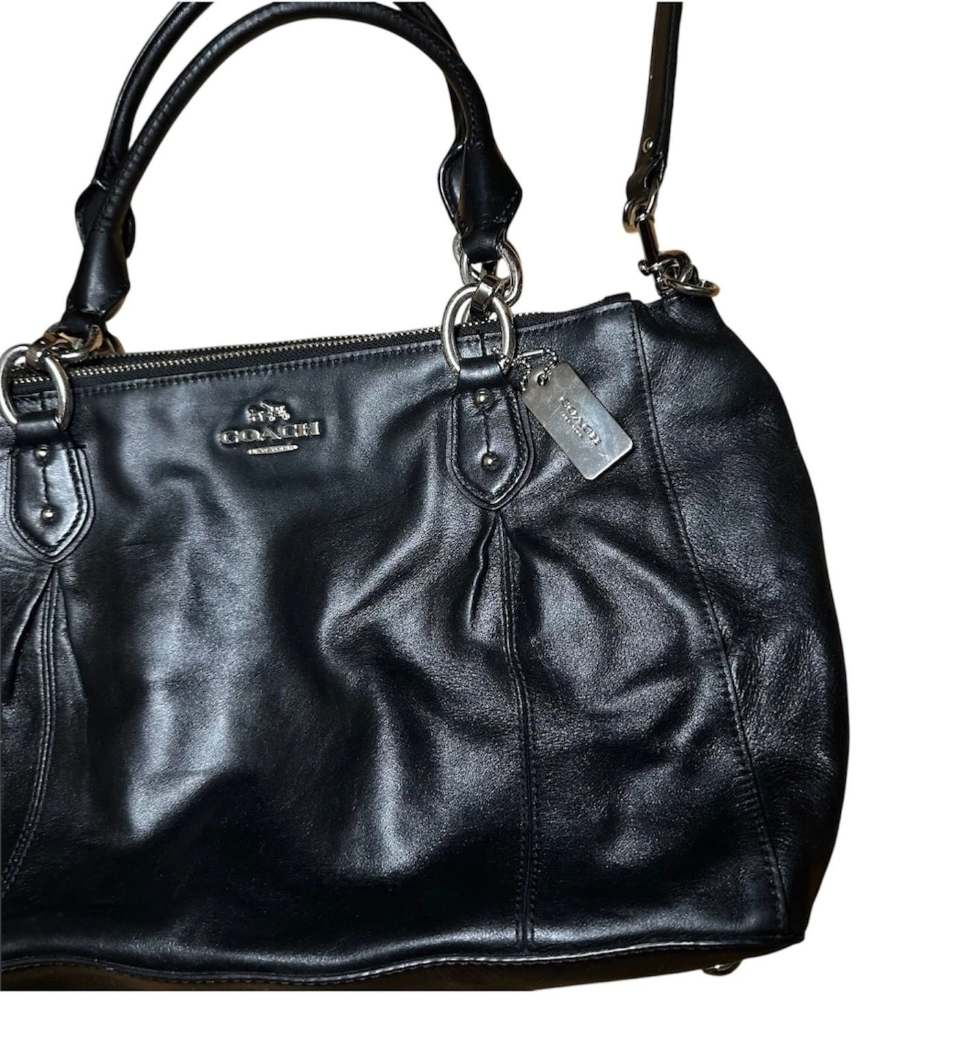 COACH COLETTE PELLE CARRYALL Borsa a mano donna F33447 Nero