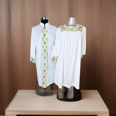 Gossard Artemis Mcm Vintage Nightgown Robe Pajama Set House Coat Peignoir Small
