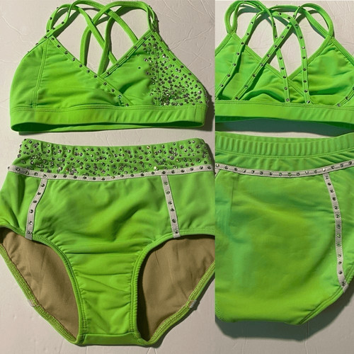 LA Dance Neon Green 2 Piece Contemporary Convention Pro Audition Costume JT