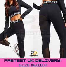 Nike Pro Mujer Leggings Dri Fit Malla - Mediano Reino Unido - Correr Yoga Gimnasio Ropa Activa