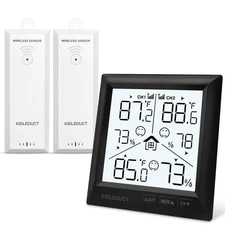 Indoor Outdoor Thermometer Wireless Battery Powered, High Precision Inside Ou...