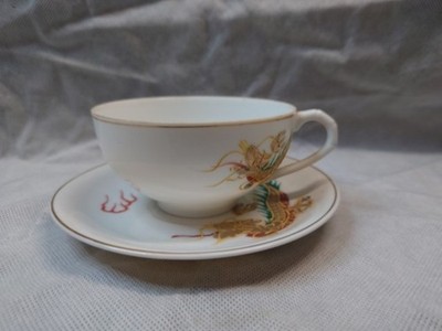 Japanische Porzellan Teetasse und Untertasse mit Geisha Lithopane