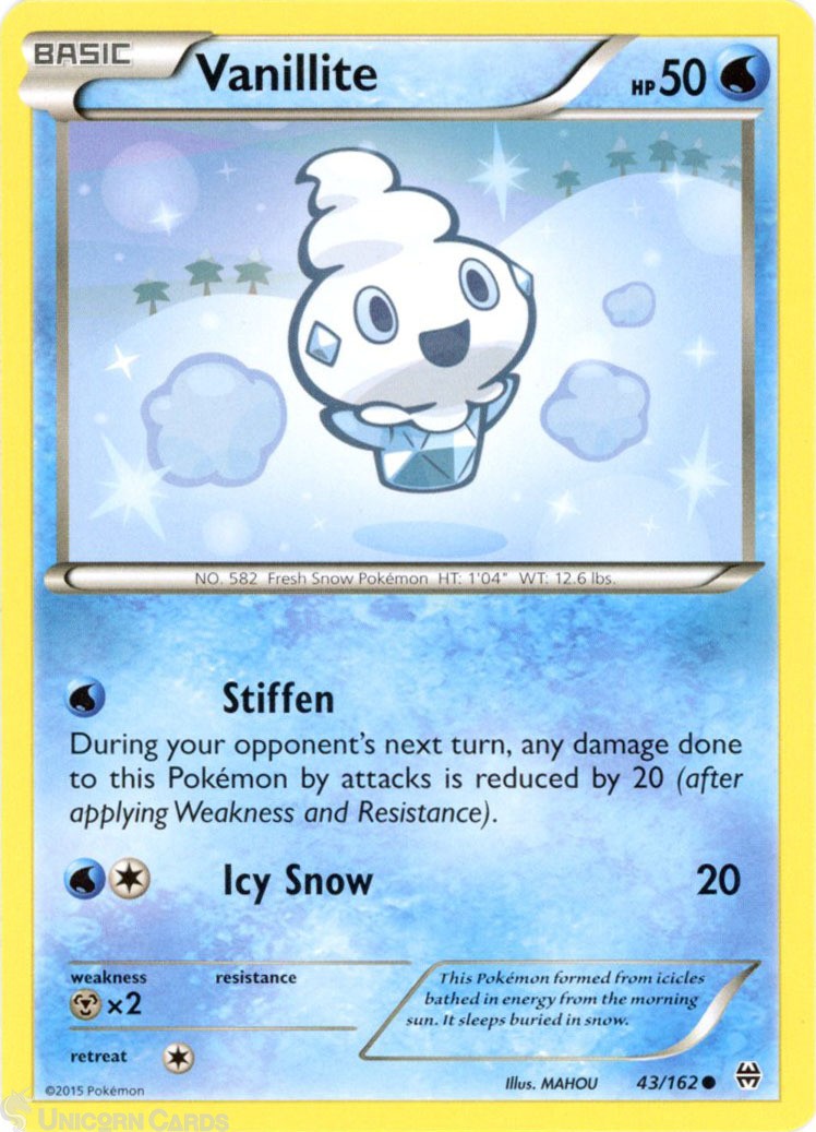 Vanillite 43/162 : Common Mint/Near Mint Pokemon Card : XY08: BREAKthrough