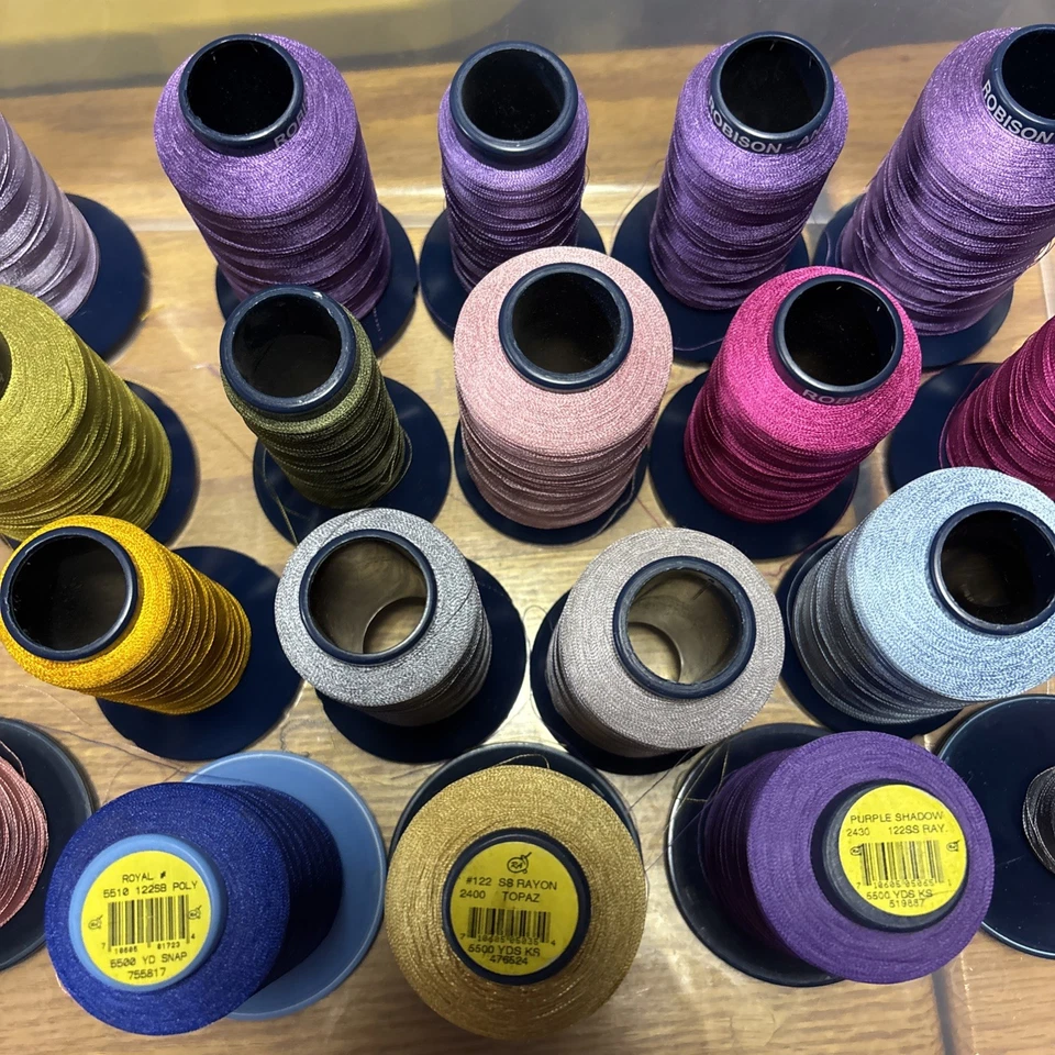 19 Partial Robison-Anton Rayon Embroidery Thread Spools Up To 5500 Yds Each - Image 3 of 4