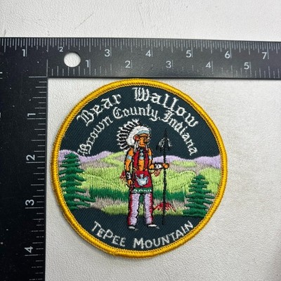 Vtg DEAR WALLOW BROWN COUNTY INDIANA TEPEE MOUNTAIN Boy Scouts Indian Patch 56YC