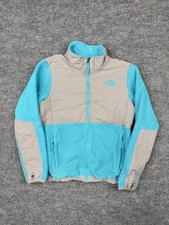 North Face Girls Denali Polartec Fleece Jacket L 14/16 Blue Gray Full Zip