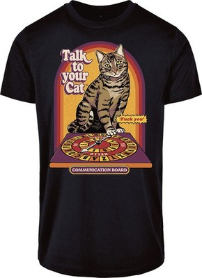 Steven Rhodes T-Shirt Herren Talk To Your Cat schwarz 4XL